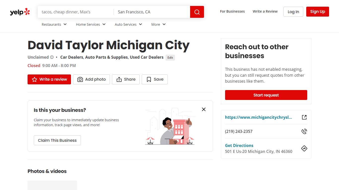 DAVID TAYLOR MICHIGAN CITY - Car Dealers - Yelp